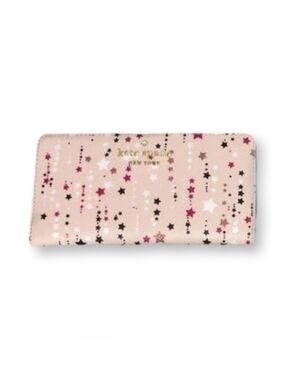 kate spade pale pink star-print kids wallet